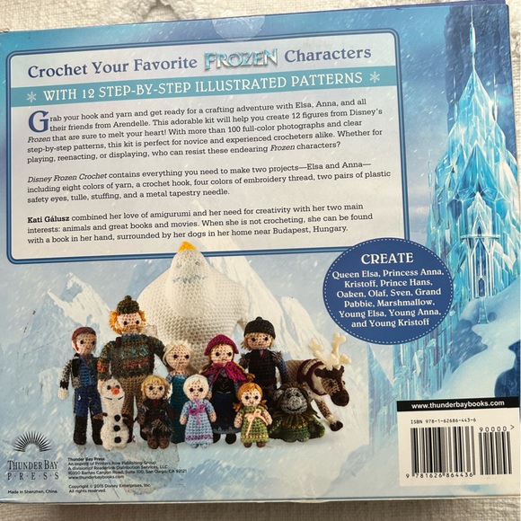 Office Nwt Disney Frozen Crochet Kit By Kati Galusz 12 Patterns Yarn